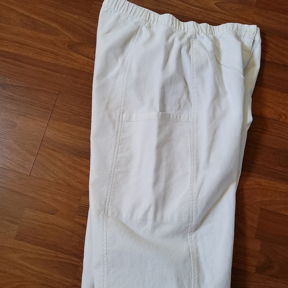 Eileen Fisher White Organic Cotton Hemp Crop Pants Cargo Size S EUC - Picture 9 of 11